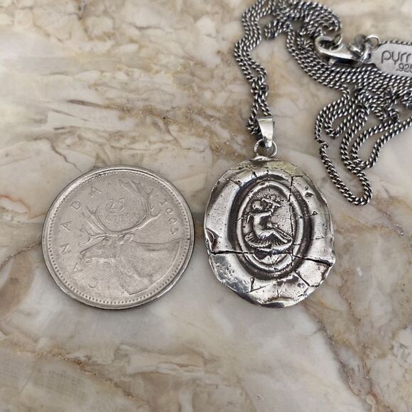 Pyrrha Cherub & Butterfly Rare Archived Talisman Sterling Silver 18” Chain - Picture 4 of 6